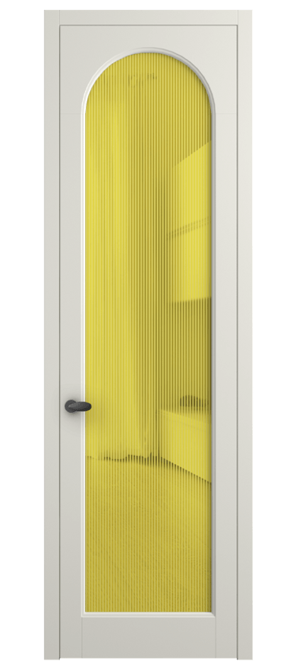 Межкомнатная дверь Палаццо 6804 Матовый жемчужный Рифлёное желтое стекло "Дюна", триплекс Цена 150010 сом | Volhovec