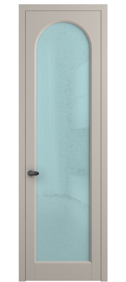 Межкомнатная дверь Палаццо 6804 Матовый светло-бежевый Фактурное голубое стекло "Лёд", триплекс Цена 150010 сом | Volhovec