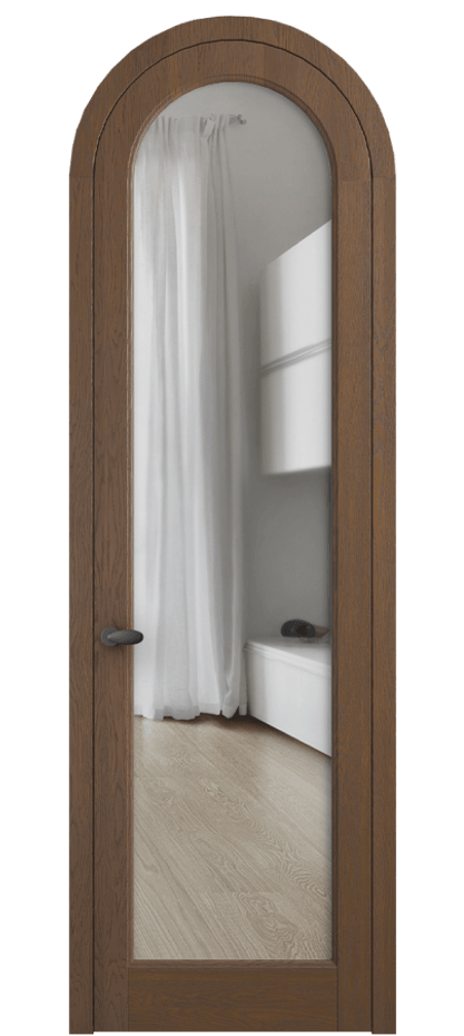Межкомнатная дверь Палаццо 6814 Дуб каштановый матовый Прозрачное стекло Цена 306710 сом | Volhovec