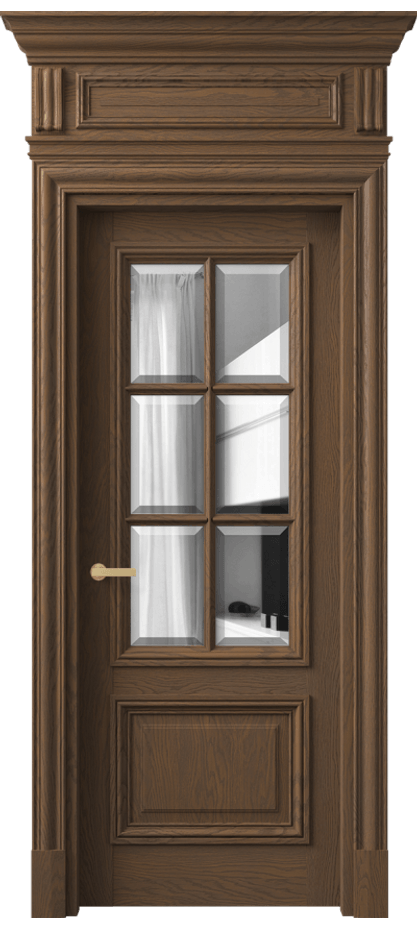 Межкомнатная дверь Антик 7312 Дуб туманный матовый Двустороннее зеркало с фацетом, триплекс Цена 431190 сом | Volhovec