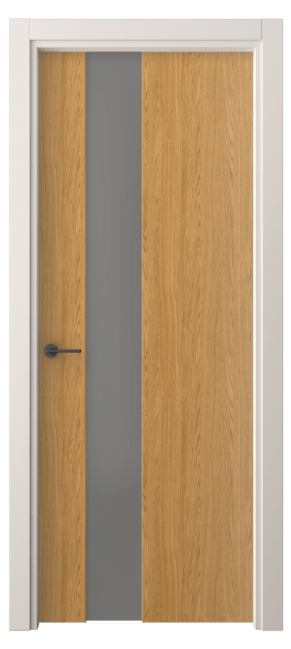 Межкомнатная дверь Freedom 4224 Ванильный дуб Сатинированное серое стекло, триплекс, 8 мм Цена 55760 сом | Volhovec