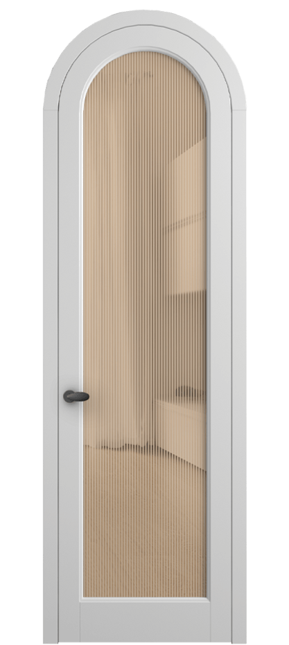 Межкомнатная дверь Палаццо 6814 Матовый белоснежный Рифлёное оранжевое стекло "Дюна", триплекс Цена 190970 сом | Volhovec