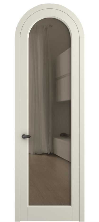 Межкомнатная дверь Палаццо 6814 Матовый молочно-белый Прозрачное бронзовое стекло, триплекс Цена 182230 сом | Volhovec