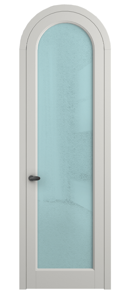 Межкомнатная дверь Палаццо 6814 Матовый серый Фактурное голубое стекло "Лёд", триплекс Цена 190970 сом | Volhovec