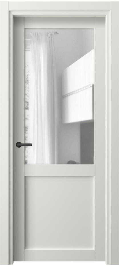 Межкомнатная дверь Нео 2122 ПЭТ белоснежный Прозрачное стекло, триплекс Цена 44410 сом | Volhovec