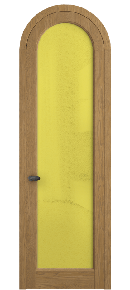 Межкомнатная дверь Палаццо 6814 Дуб солнечный матовый Фактурное жёлтое стекло "Лёд", триплекс Цена 315440 сом | Volhovec