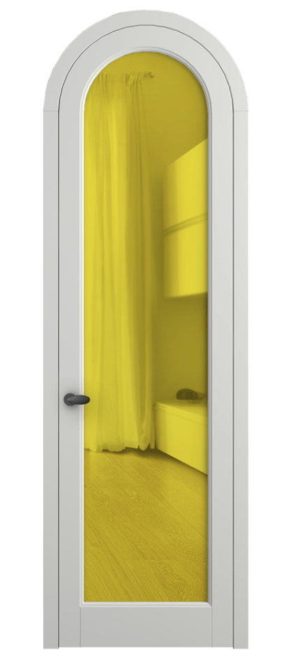 Межкомнатная дверь Палаццо 6814 Матовый светло-серый Прозрачное жёлтое стекло, триплекс Цена 182230 сом | Volhovec