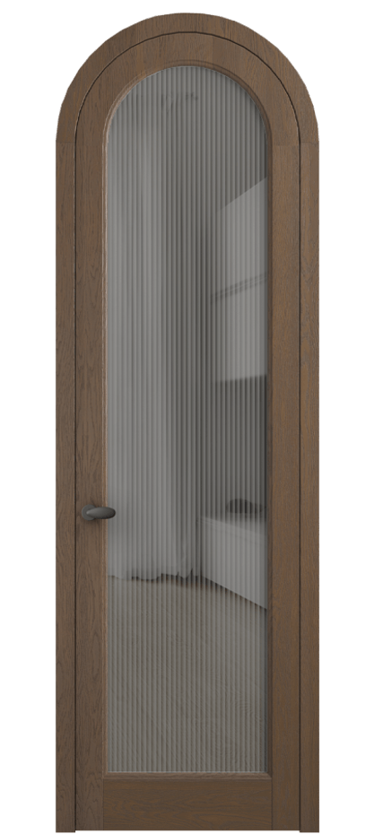 Межкомнатная дверь Палаццо 6814 Дуб туманный матовый Рифлёное серое стекло "Мору", триплекс Цена 312090 сом | Volhovec