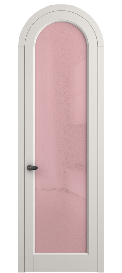 Межкомнатная дверь Палаццо 6814 Матовый пудровый белый Фактурное розовое стекло "Лёд", триплекс Цена 195480.6 сом | Volhovec