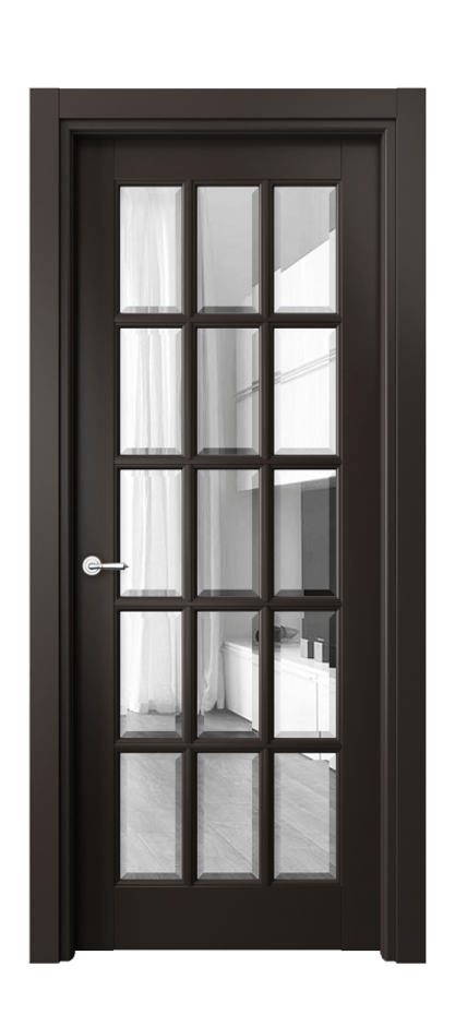 Межкомнатная дверь Тоскана Грильято 6311 Матовый антрацит Прозрачное стекло с фацетом Цена 170200 сом | Volhovec