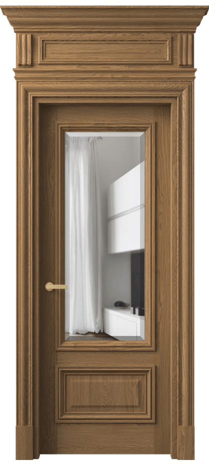 Межкомнатная дверь Антик 7306 Дуб мускатный матовый Прозрачное стекло с фацетом Цена 385770 сом | Volhovec