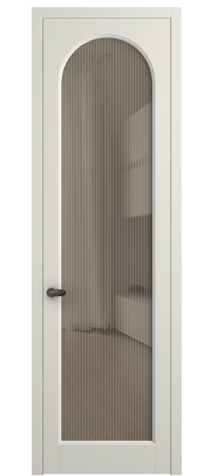 Межкомнатная дверь Палаццо 6804 Матовый жемчужный Рифлёное бронзовое стекло "Moru", триплекс Цена 105029 ₽ | Volhovec