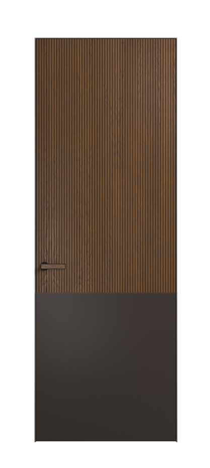 Межкомнатная дверь Velvet 8205 Дуб каштановый матовый - Матовый антрацит. Цена 179280  | Volhovec