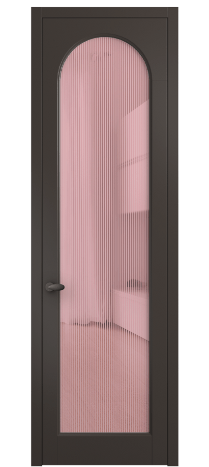 Межкомнатная дверь Палаццо 6804 Матовый антрацит Рифлёное розовое стекло "Дюна", триплекс Цена 150010 сом | Volhovec