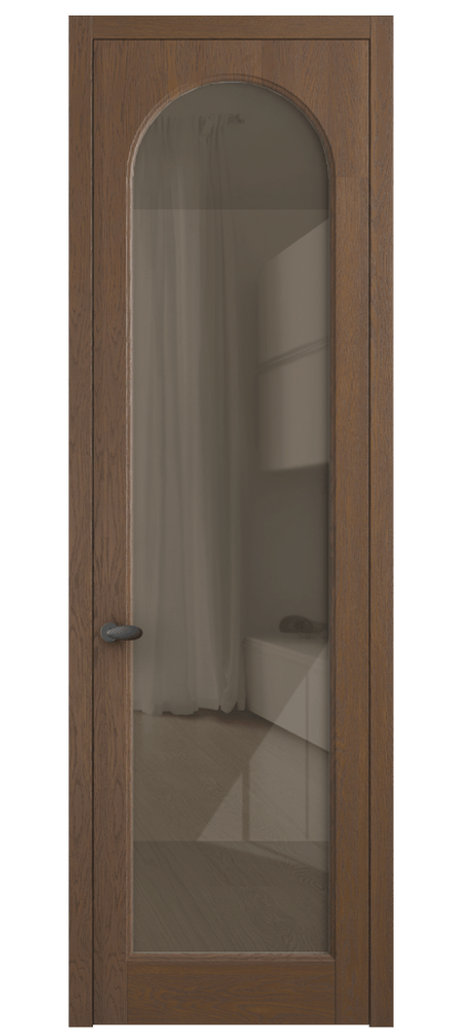 Межкомнатная дверь Палаццо 6804 Дуб каштановый матовый Рефлективное бронзовое стекло "Стопсол", калёное Цена 227470 сом | Volhovec
