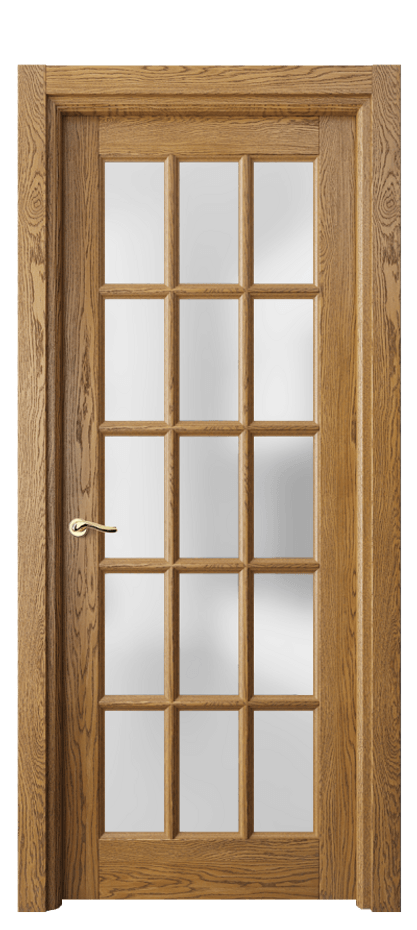 Межкомнатная дверь Lignum 0708 Дуб медовый брашированный Сатинированное стекло Цена 252320 сом | Volhovec