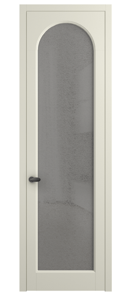 Межкомнатная дверь Палаццо 6804 Матовый молочно-белый Фактурное серое стекло "Лёд", триплекс Цена 150010 сом | Volhovec