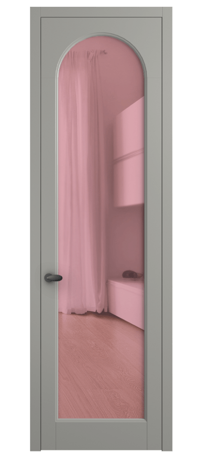 Межкомнатная дверь Палаццо 6804 Матовый нейтральный серый Прозрачное розовое стекло, триплекс Цена 141270 сом | Volhovec