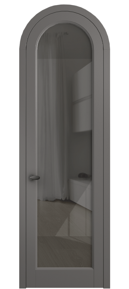 Межкомнатная дверь Палаццо 6814 Матовый классический серый Рефлективное серое стекло "Стопсол", калёное Цена 193880 сом | Volhovec