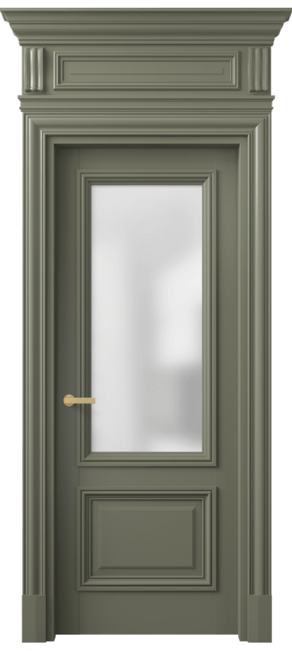 Межкомнатная дверь Антик 7302 Матовый оливковый тёмный Сатинированное стекло Цена 8360 AZE | Volhovec