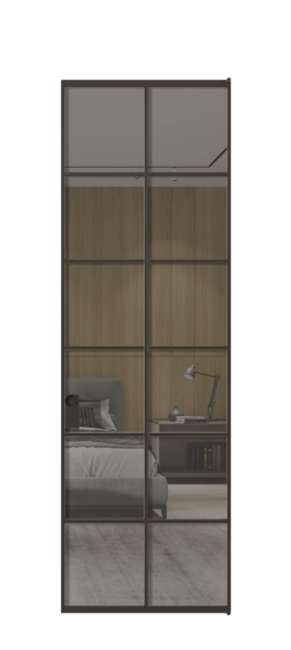 Алюминиевая дверь АЛПЛ040.05 Алюминий антрацит Рефлективное серое стекло "Stopsol", калёное Цена 229280  | Volhovec