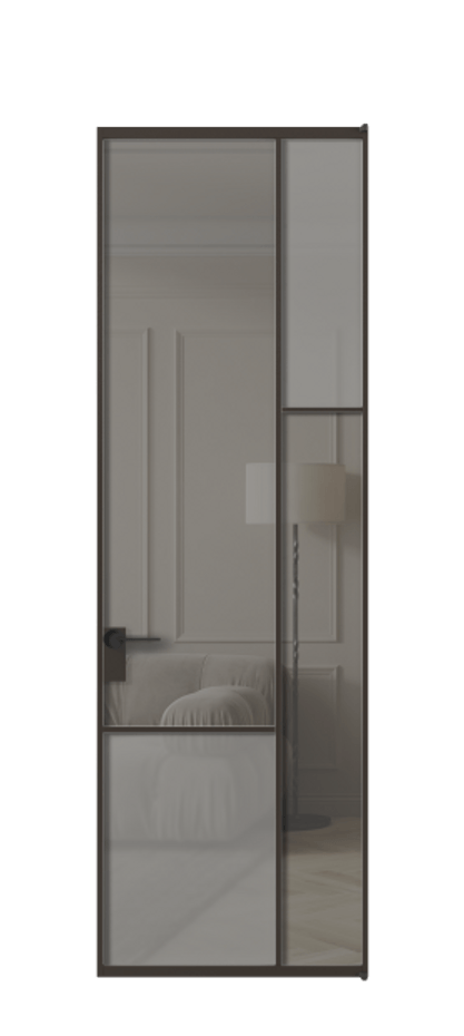 Дверь межкомнатная Mosaic АЛПЛ041.12 Алюминий антрацит Сатинированное серое стекло, триплекс, 6 мм + Прозрачное серое стекло, триплекс Без короба ААН Цена 241510 Стоимость комплекта двери включает:
1. Полотно (600/650/700/750/800/850/900/950*2000-2400 мм).
2. Короб
3. Комплект фурнитуры (2 торцевые петли и магнитный замок с ответной планкой). Фабрика дверей Волховец 8 (800) 551 43 19 Межкомнатная дверь Mosaic АЛПЛ041.12 Алюминий антрацит Сатинированное серое стекло, триплекс, 6 мм + Прозрачное серое стекло, триплекс Цена 241510 сом | Volhovec