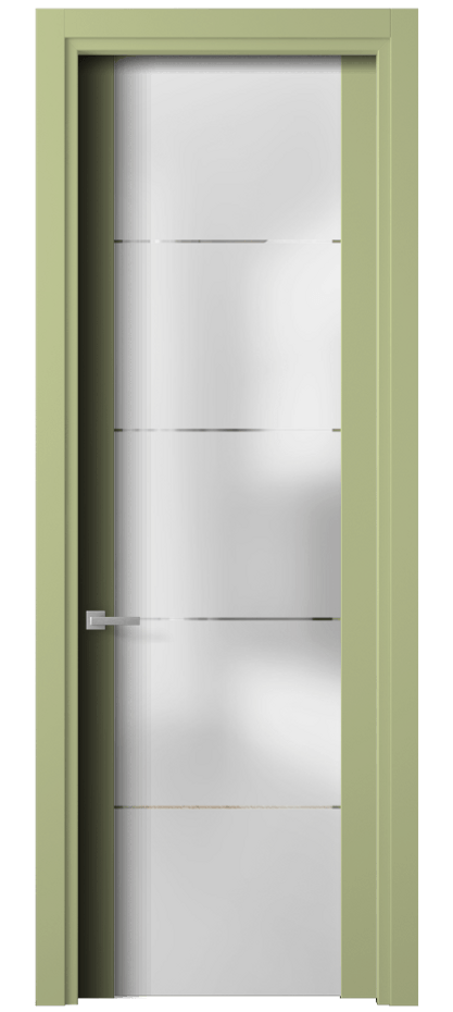 Межкомнатная дверь Planum 4114 Матовый белоснежный Сатинированное стекло с гравировкой «КВАДРО», триплекс Цена 113860 сом | Volhovec