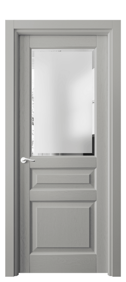 Межкомнатная дверь Лигнум 0710 Дуб нейтральный серый Сатинированное стекло с фацетом Цена 199030 сом | Volhovec