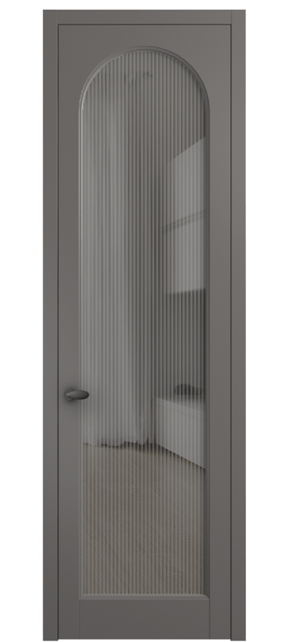 Межкомнатная дверь Палаццо 6804 Матовый классический серый Рифлёное серое стекло "Moru", триплекс Цена 152920 сом | Volhovec