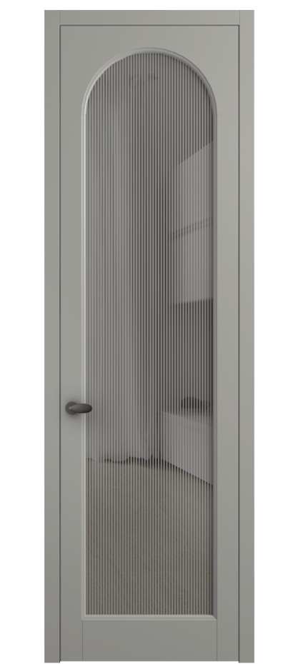 Межкомнатная дверь Палаццо 6804 Матовый нейтральный серый Рифлёное серое стекло "Дюна", триплекс Цена 150010 сом | Volhovec