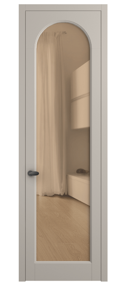 Межкомнатная дверь Palazzo 6804 Матовый светло-бежевый Прозрачное оранжевое стекло, триплекс Цена 141270 сом | Volhovec