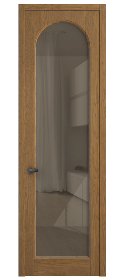 Межкомнатная дверь Палаццо 6804 Дуб пряный матовый Рефлективное бронзовое стекло "Стопсол", калёное Цена 227470 сом | Volhovec