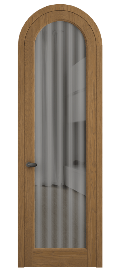 Межкомнатная дверь Палаццо 6814 Дуб пряный матовый Рифлёное серое стекло "Дюна", триплекс Цена 315440 сом | Volhovec