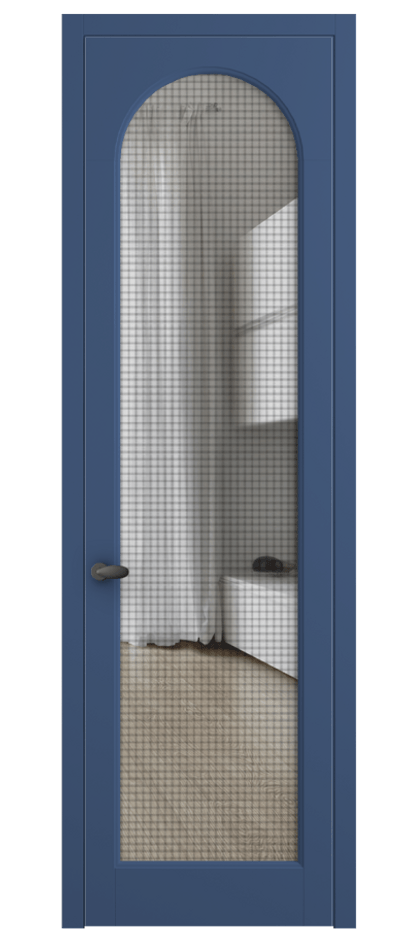 Межкомнатная дверь Palazzo 6804 Матовый белоснежный Декоративное стекло с сеткой "Mesh silver", триплекс, 6 мм Цена 184330 сом | Volhovec
