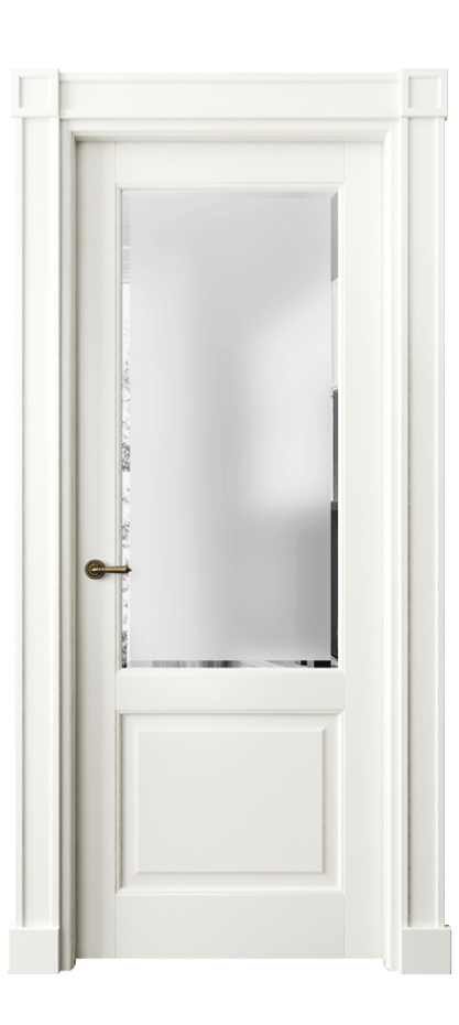 Межкомнатная дверь Тоскана Плано 6302 Матовый жемчужный Сатинированное стекло с фацетом Цена 188750 сом | Volhovec