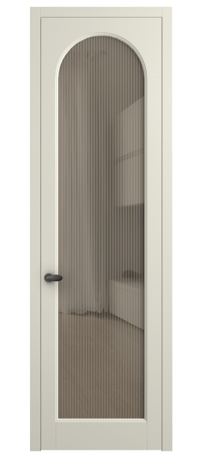 Межкомнатная дверь Палаццо 6804 Матовый молочно-белый Рифлёное бронзовое стекло "Мору", триплекс Цена 152920 сом | Volhovec