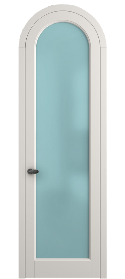 Межкомнатная дверь Палаццо 6814 Матовый пудровый белый Сатинированное голубое стекло, триплекс Цена 186740 сом | Volhovec