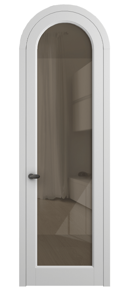 Межкомнатная дверь Палаццо 6814 Матовый белоснежный Рефлективное бронзовое стекло "Стопсол", калёное Цена 193880 сом | Volhovec