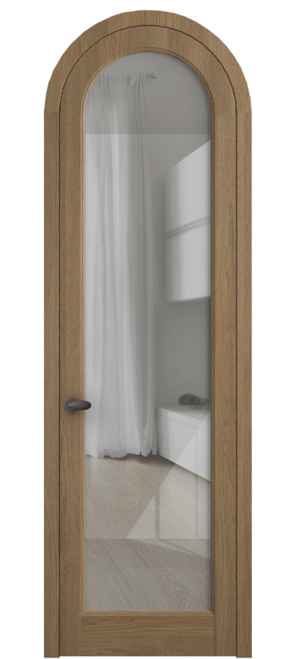 Межкомнатная дверь Палаццо 6814 Дуб мускатный матовый Рефлективное прозрачное стекло "Стопсол", калёное Цена 312090 сом | Volhovec