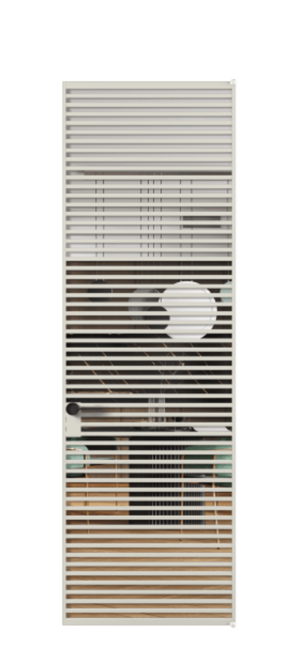 Алюминиевая дверь АЛПЛ040.07 Алюминий облачно-серый Прозрачное стекло "Crystal Vision", калёное, 6 мм Цена 266520  | Volhovec