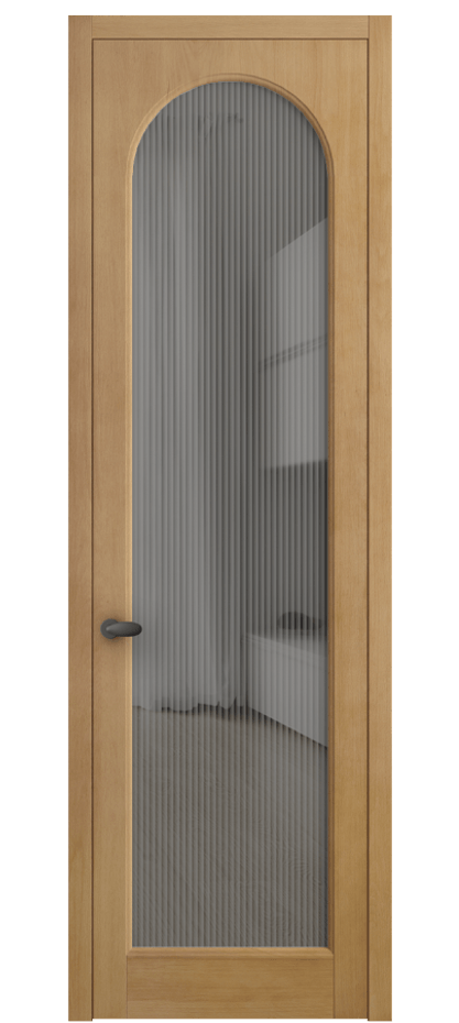 Межкомнатная дверь Палаццо 6804 Бук натуральный матовый Рифлёное серое стекло "Мору", триплекс Цена 188230 сом | Volhovec