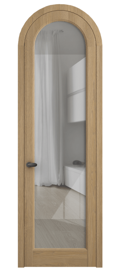 Межкомнатная дверь Палаццо 6814 Дуб соломенный матовый Рефлективное прозрачное стекло "Стопсол", калёное Цена 312090 сом | Volhovec