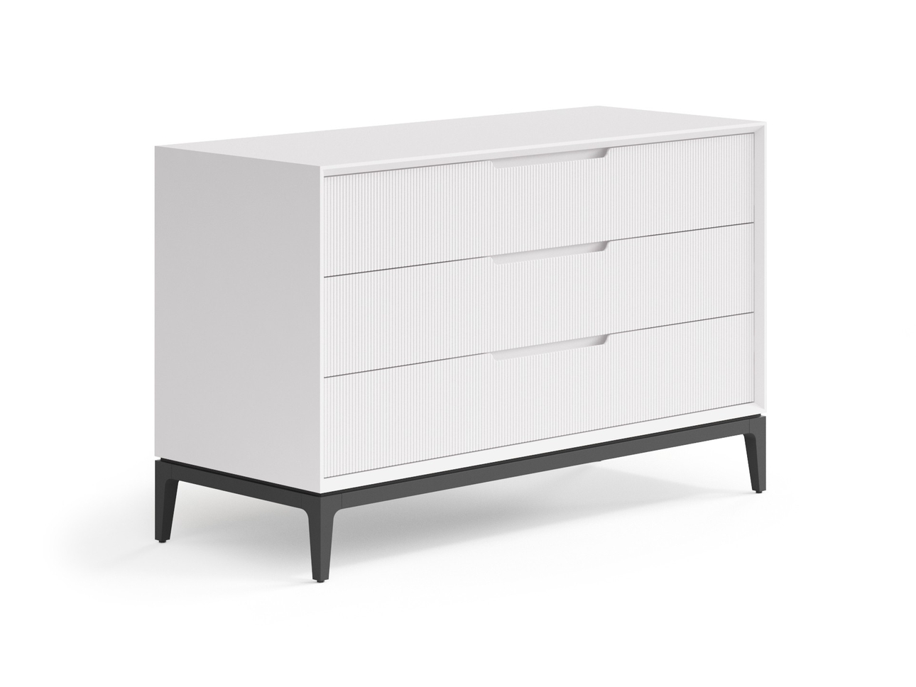 Комод Velvet 3 ящика Матовый пудровый белый