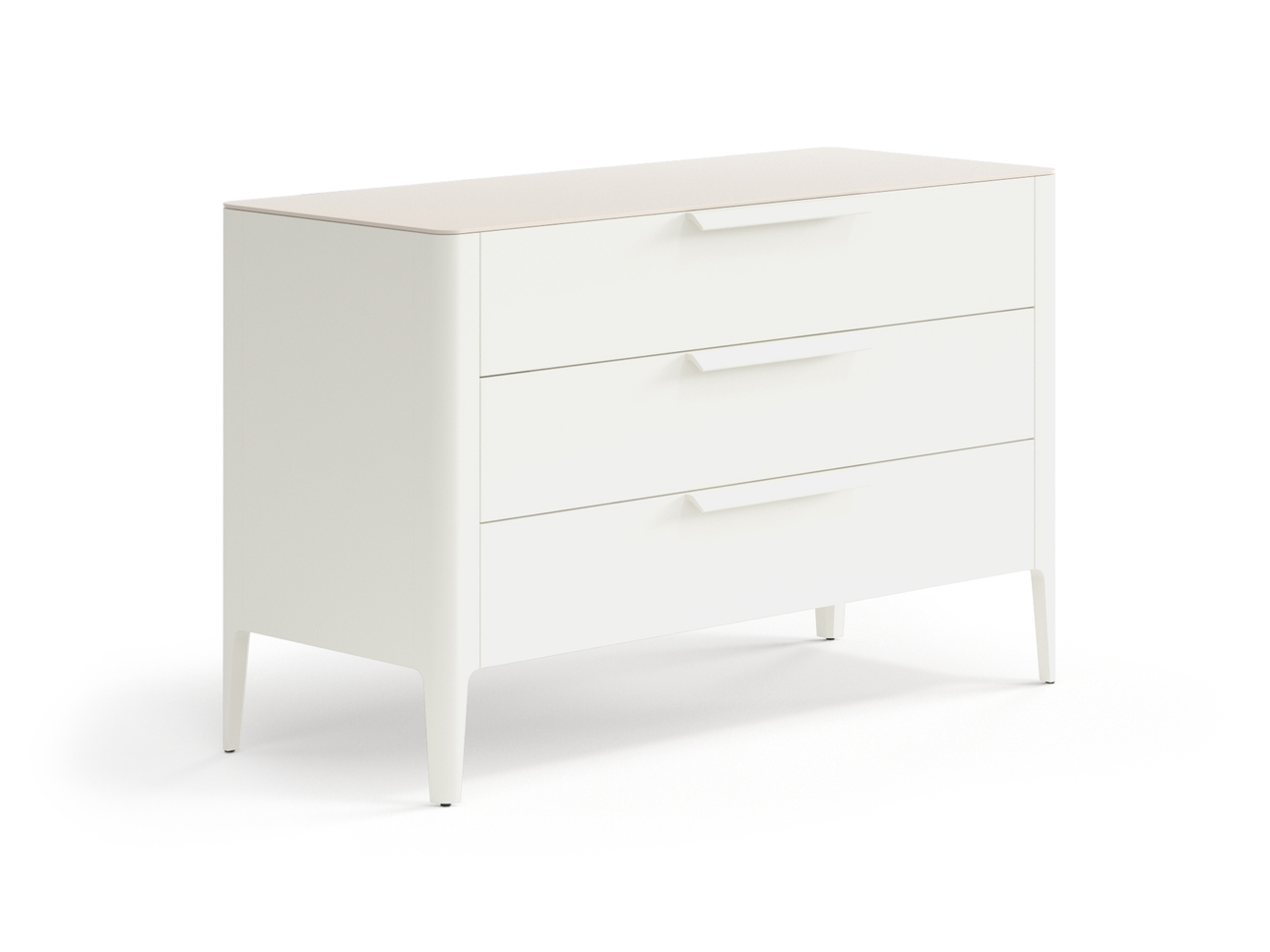 Комод Piega 3 ящика Матовый молочно-белый