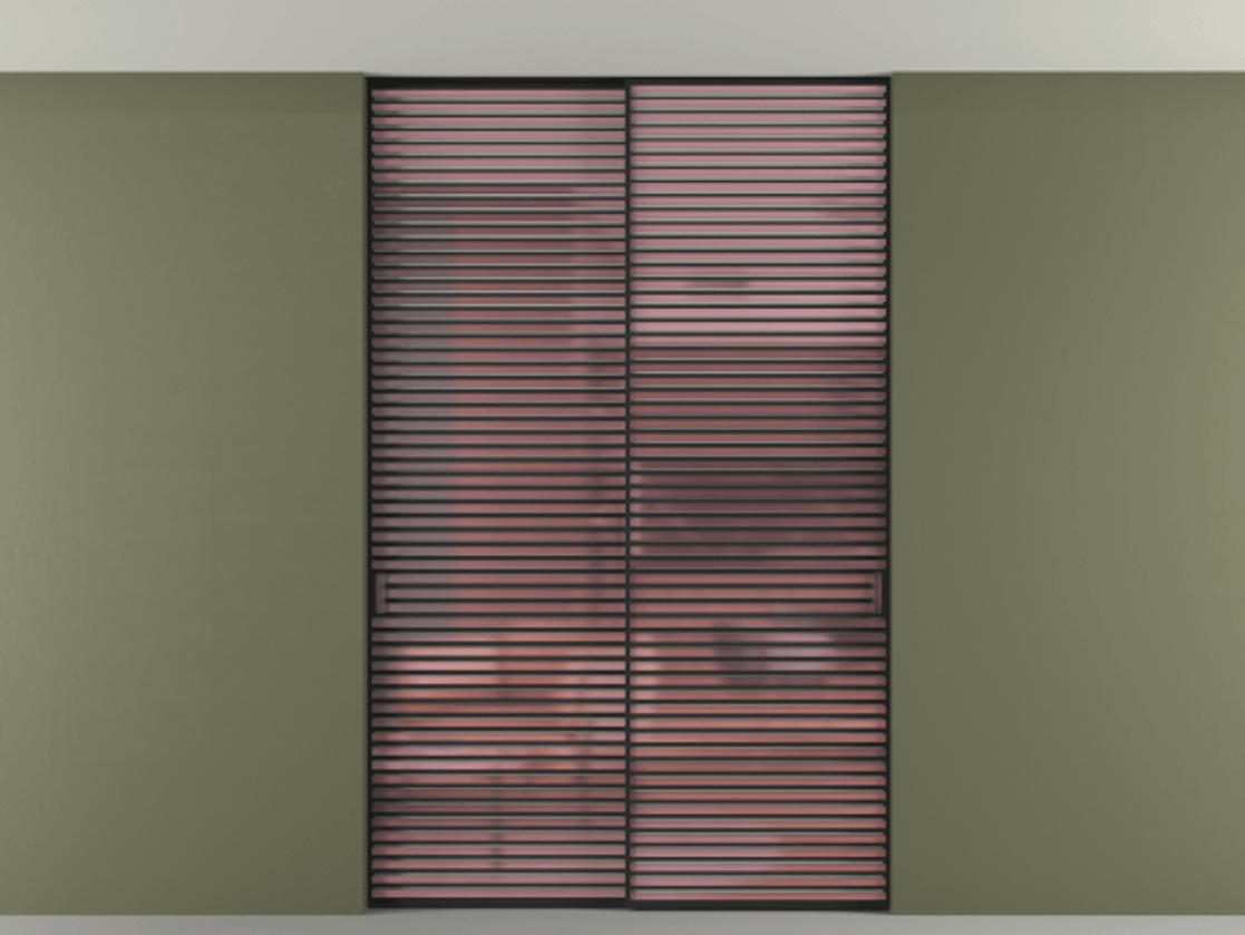 Перегородка Формато внутри проёма скрытое крепление в потолок 2 створки АЛПР 040.07 Алюминий Черный Сатинированное розовое стекло, триплекс Цена 576900 сом | Volhovec