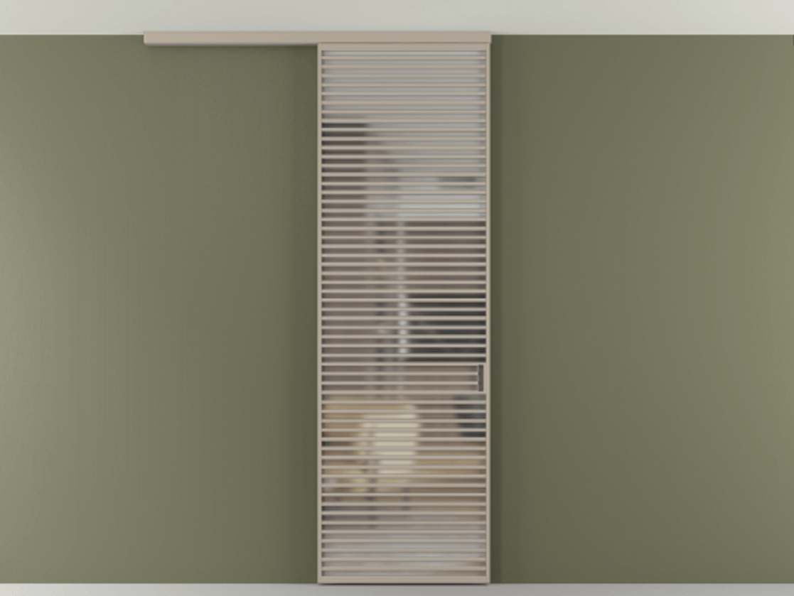 Перегородка Формато вдоль стены на потолок 1 створка АЛПР 040.07 Алюминий бисквитный Сатинированное стекло "Мателюкс Кристал Вижн", калёное, матовое, каленое 6 мм Цена 1305830 AMD | Volhovec