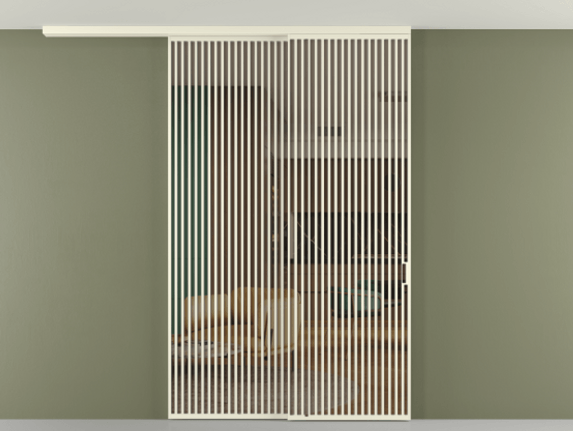 Перегородка Формато вдоль стены на потолок 2 створки с синхронным механизмом АЛПР 040.06 Алюминий молочно-белый Прозрачное бронзовое стекло, триплекс. Цена 450456 ₽ 1. Полотно 2 шт. (800/2100 мм)
2. Комплект установки раздвижной системы
3. Базовый комплект фурнитуры
4.Ручка Рондо. Фабрика дверей Волховец 8 (800) 551 43 19 Перегородка Формато вдоль стены на потолок 2 створки с синхронным механизмом АЛПР 040.06 Алюминий молочно-белый Прозрачное бронзовое стекло, триплекс Цена 450456 ₽ | Volhovec