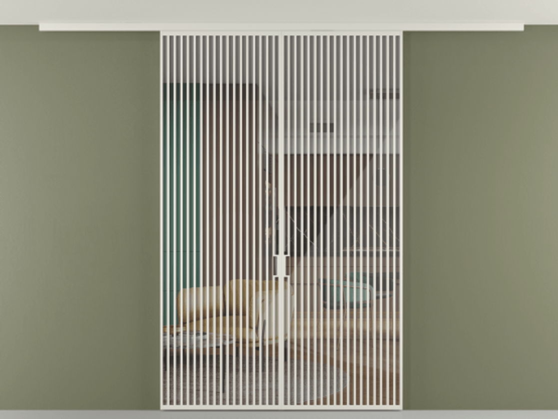 Перегородка Формато вдоль стены на потолок 2 створки АЛПР 040.06 Алюминий Белый Рефлективное прозрачное стекло "Стопсол", калёное Цена 640870 сом | Volhovec