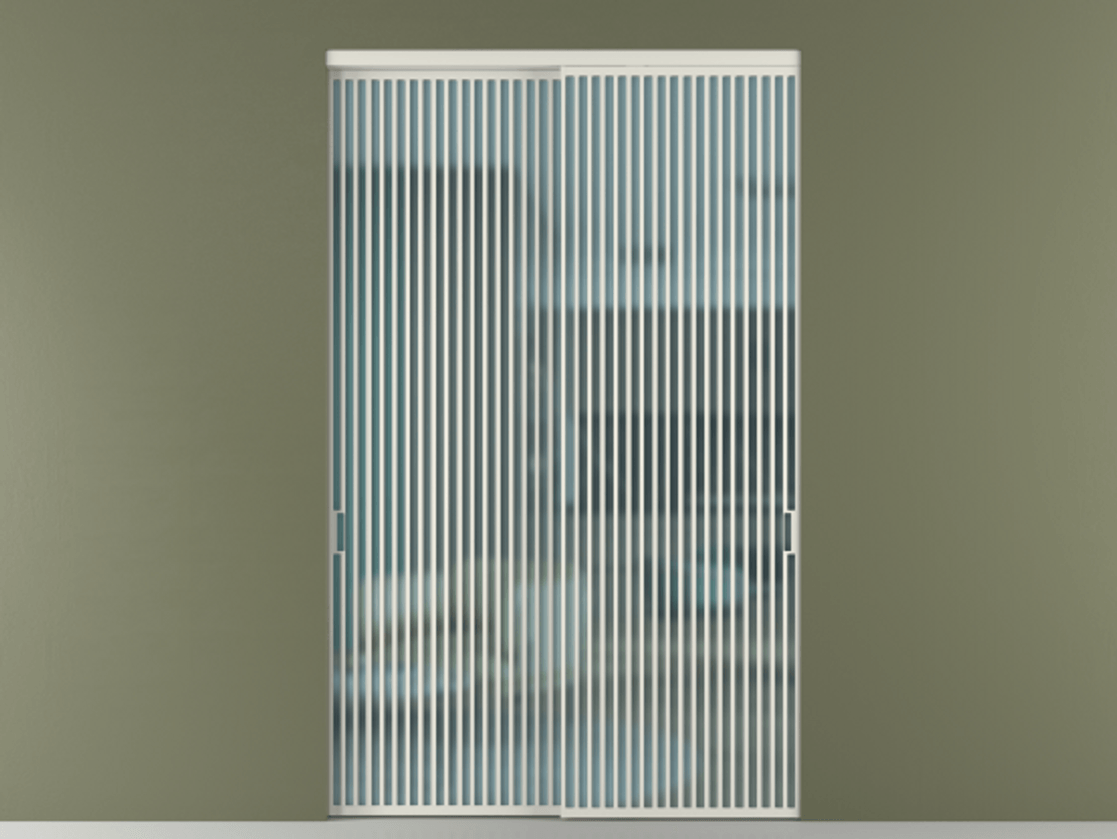 Перегородка Formato внутри проёма 2 створки АЛПР 040.06 Алюминий Белый Сатинированное голубое стекло, триплекс Цена 792650 сом  | Volhovec