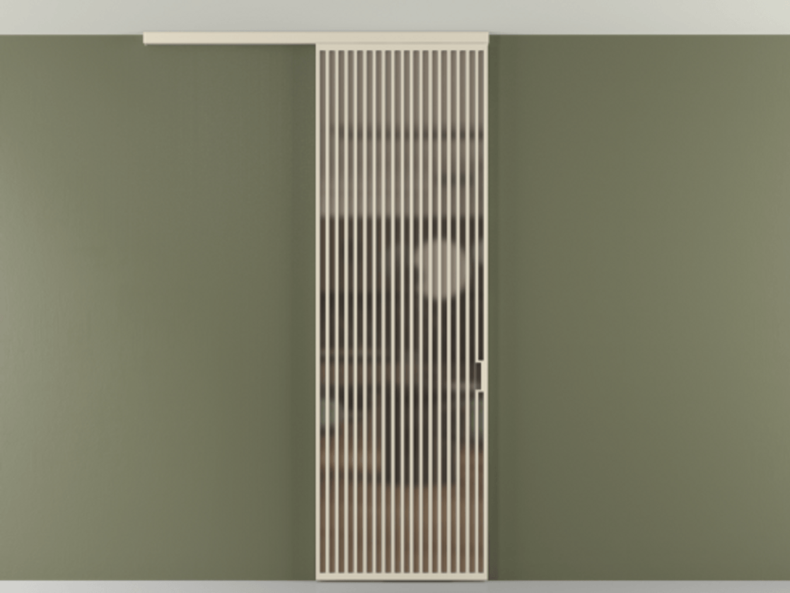 Перегородка Формато вдоль стены на потолок 1 створка АЛПР 040.06 Алюминий бежево-серый Сатинированное бронзовое стекло, триплекс Цена 258740 сом | Volhovec